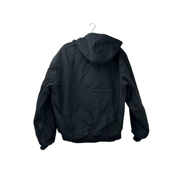 VTG Carhartt Jacket Mens Large Black J140 Duck Active Hooded Quilted Lined USA - Picture 2 of 14